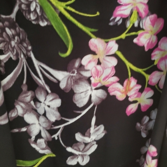 1. State Black Floral Print Cold Shoulder Dress - Picture 6 of 10